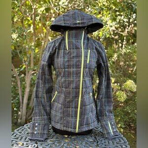 Athleta water-resistant plaid rain jacket - size XS